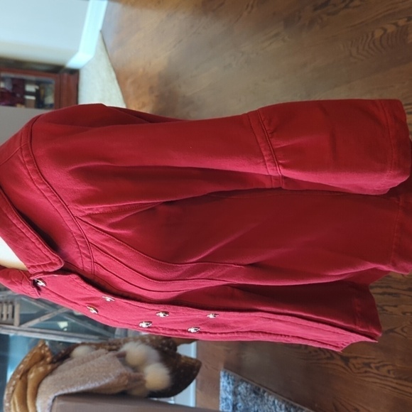 Twisted Hearts Y2K retro Cherry Girl red knit snap front  fleece jacket sz M - Picture 5 of 9